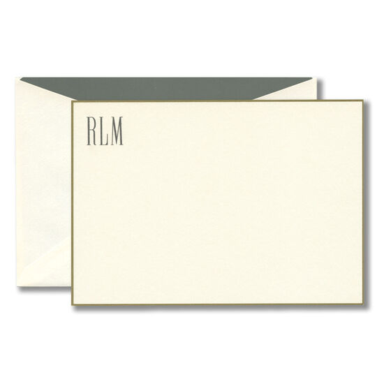 Gold Border Ecru Correspondence Card
